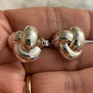 Napier Celtic Knot Silver Tone Clip on‎ Screw Back Vintage Earrings